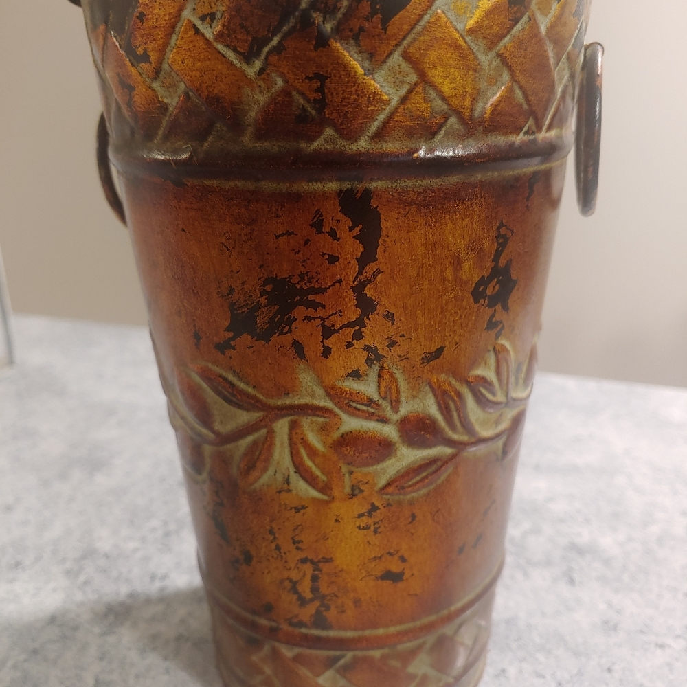 Home Decor Accent Tin Vase